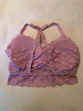 Sexy JadyK Juliette Lace Bralette Lavender Lacy Padded No Underwire 1X-2X